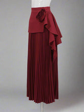 Floral Pleated Basque Waist Skirt